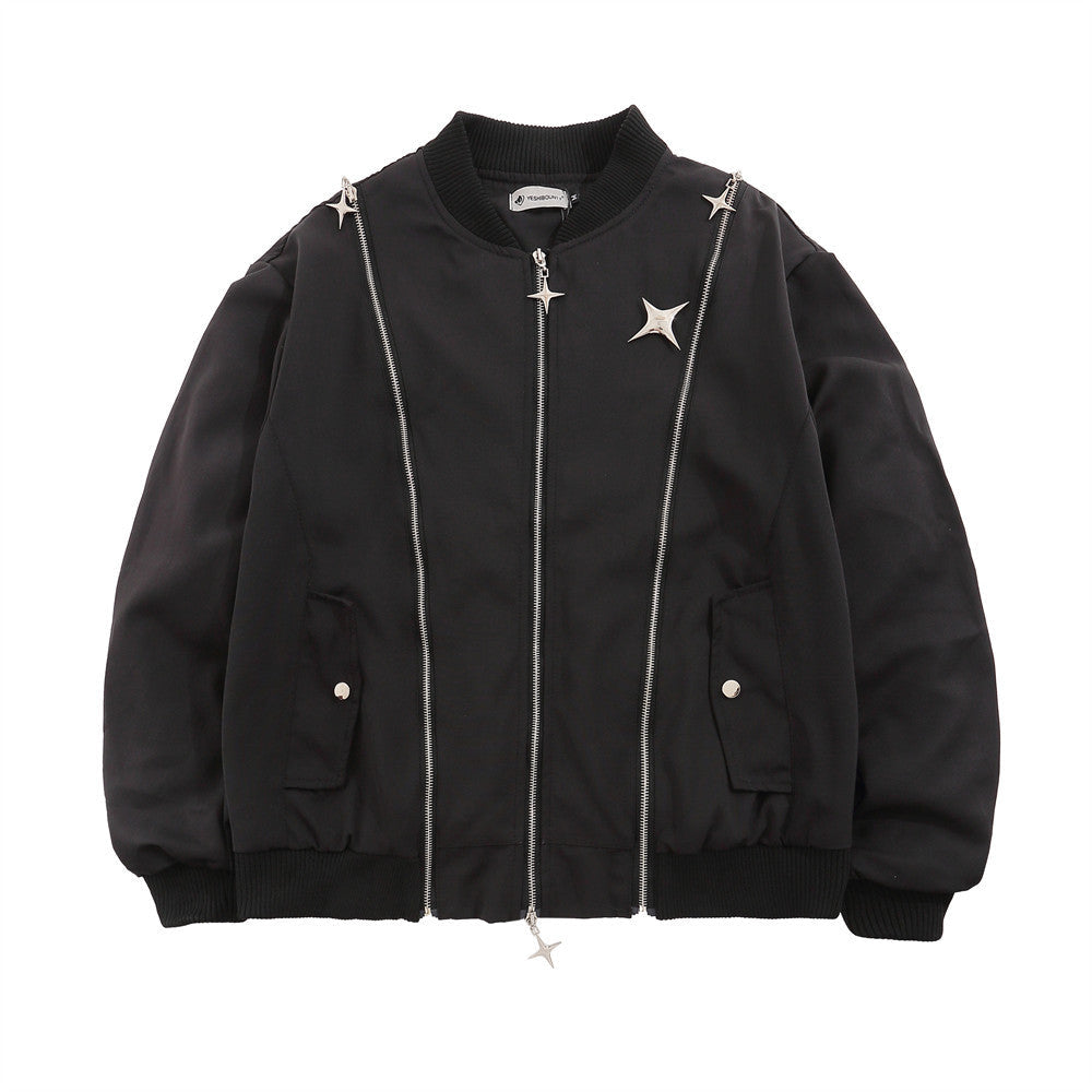 Men Jacket Coat Jacket Men's Autumn and Winter Loose Boxer Brooch Coat