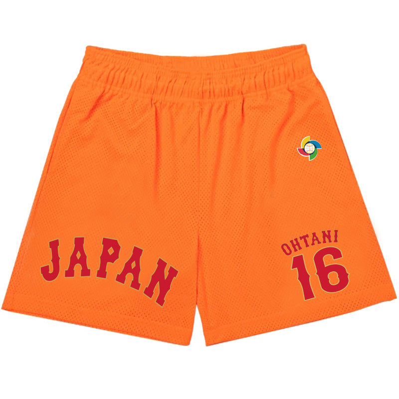 MLB Shorts WBC Otani Shohei No. 16 Ball Shirt Shorts Men's Summer Beach Pants Sports
