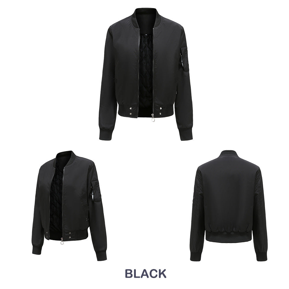 Women Trench Coat Stand Collar Urban Casual Bomber Jacket Spring and Autumn Coat