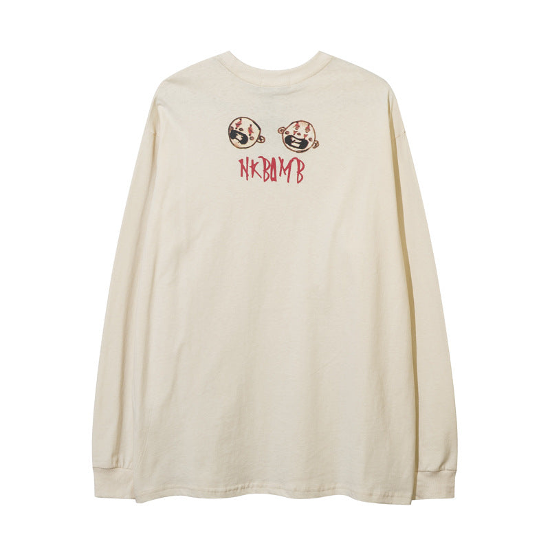 Men Long Sleeve T-Shirt Fun Cartoon Anime Base Ride