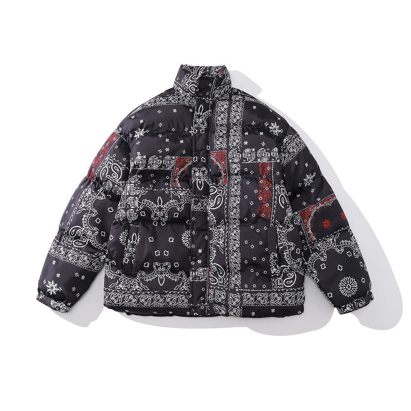 Men Coat Thickened Paisley Cotton Coat Warm