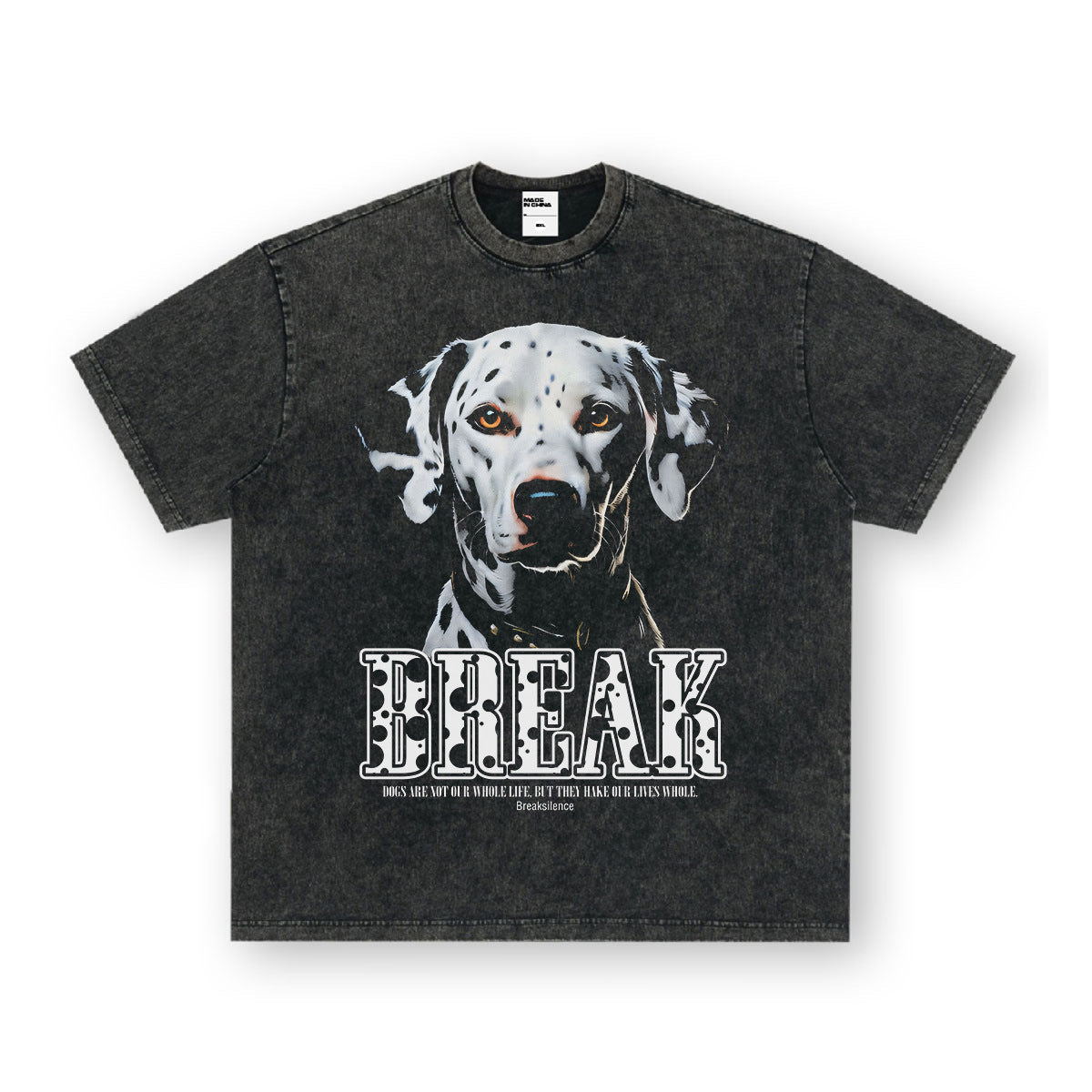 Vintage T-shirts Spotted Dog Cartoon Printed Short Sleeve T-Shirt Cotton