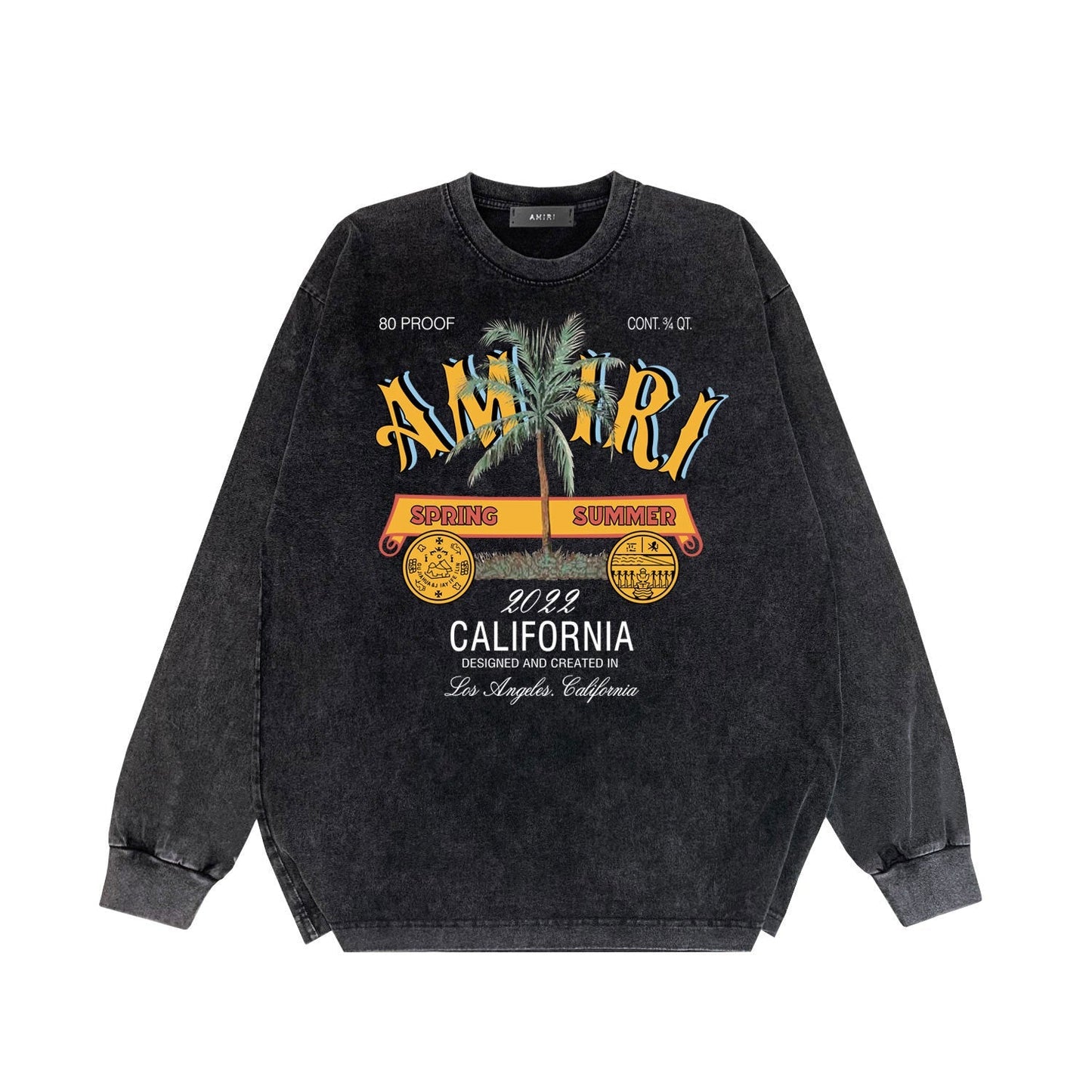 Amiri Long-Sleeve Shirt Coconut Tree Printing Personality Trend