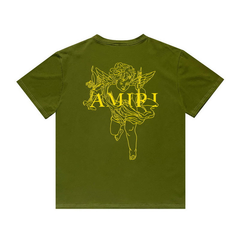 Amiri T Shirt Printed Casual Hip Hop round Neck Short Sleeve T-shirt
