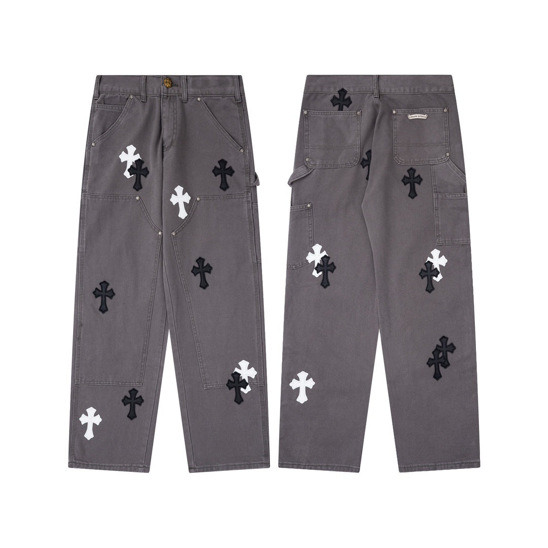CHH Chrome Hearts Jeans Unisex Casual Loose Jeans