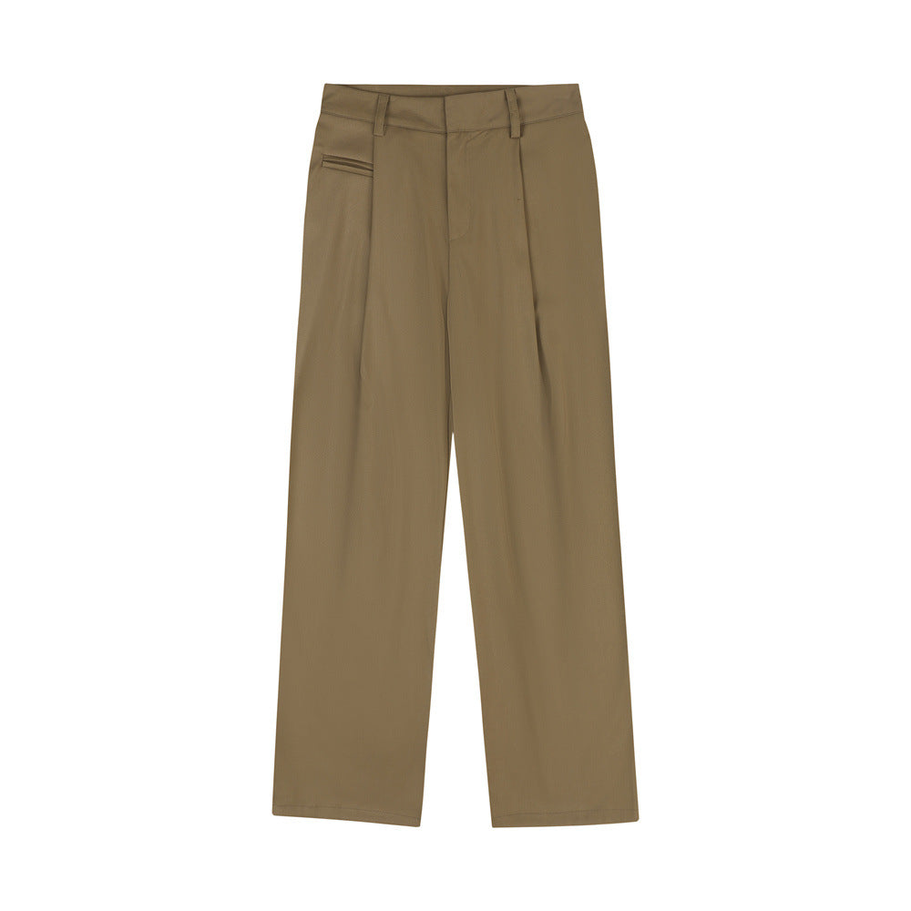 Men Sweatpants Casual Suit Pants Men's Straight Long Pants Loose Wide Leg Floor Pants