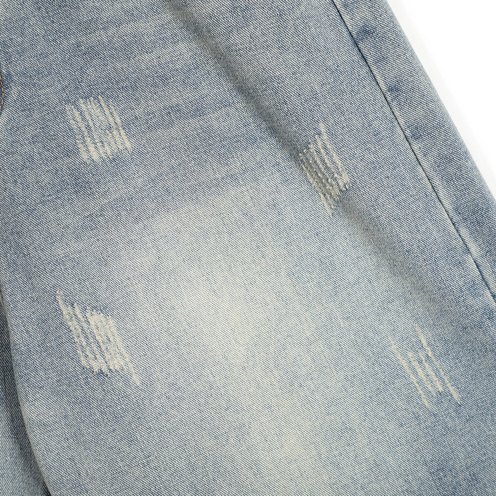 Men Shorts Denim Shorts Trendy Washed Worn Loose