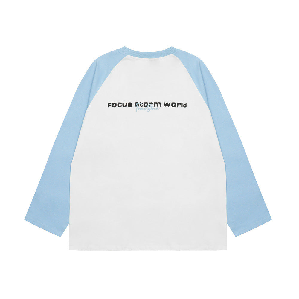 Men Long Sleeve T-Shirt Letter Printing Heavy Weight Cotton Base Shirt