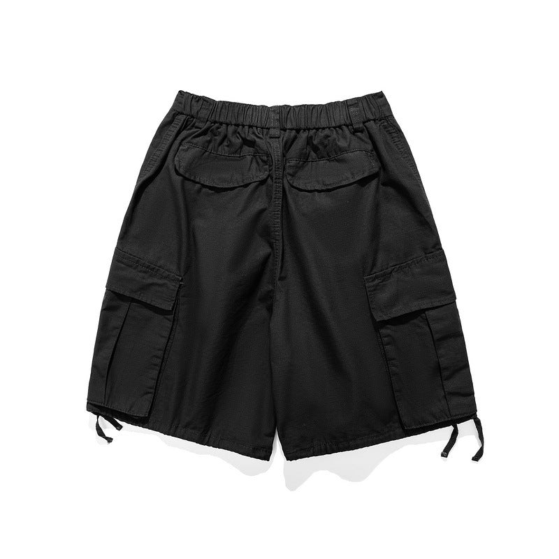 Men Shorts Summer Casual Straight-Leg Five-Point Pants Wide-Leg Pants