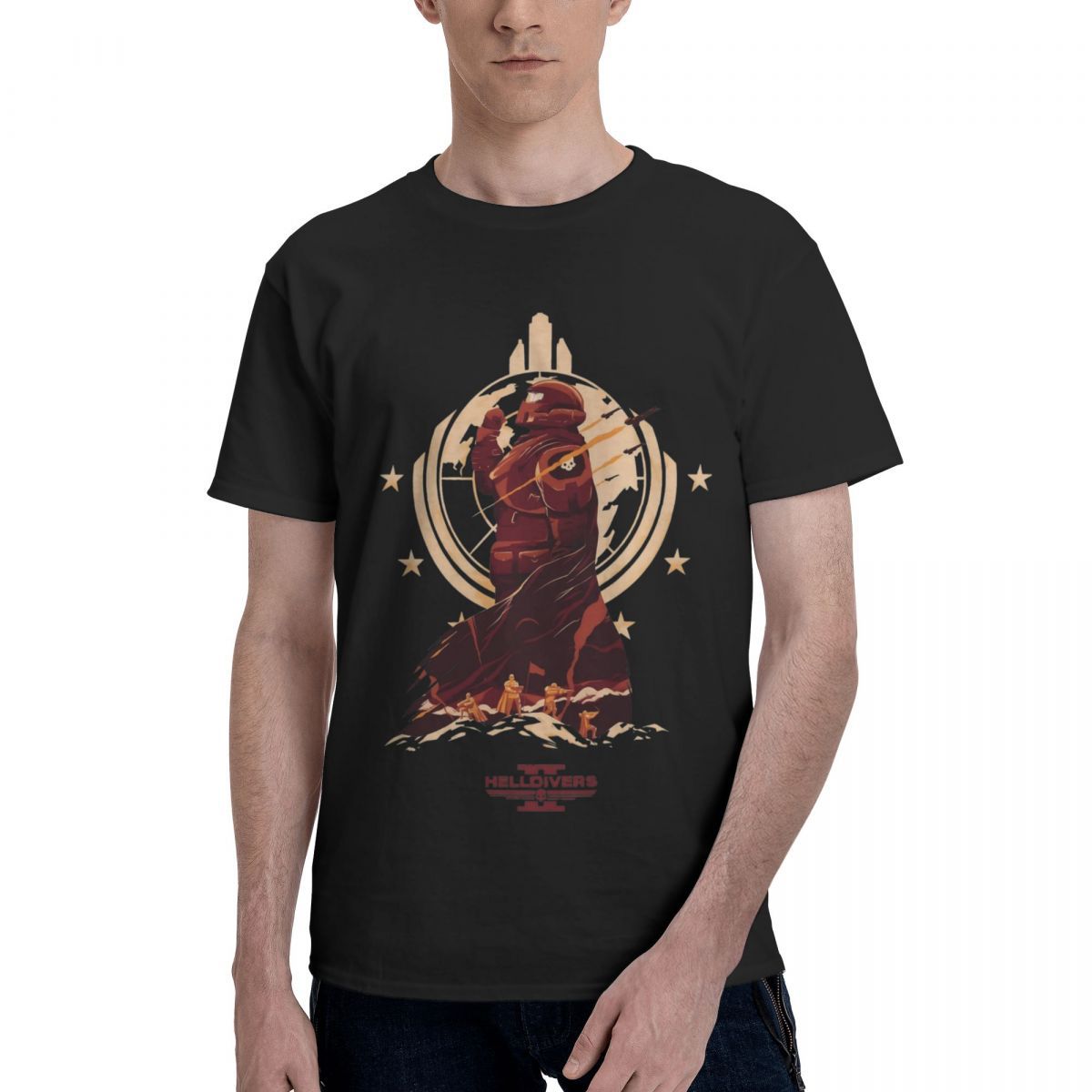 Helldivers 2 Game Malevelon Creek T Shirts Men's Cotton Vint