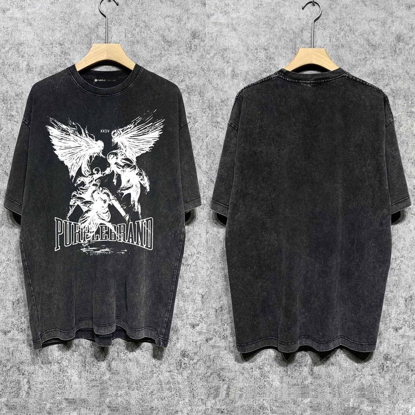 Purple Brand Distressed T Shirts Short Sleeve