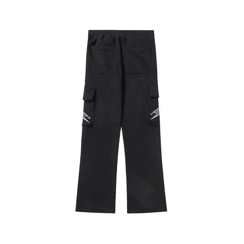 Cargo Pants Large Pocket Overalls Fleece Lined
