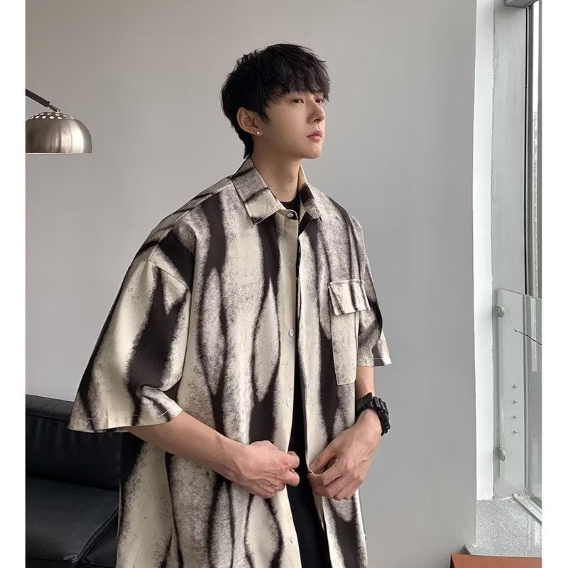 Men's Shirts Tie-Dyed Summer Thin Retro Baggy Coat