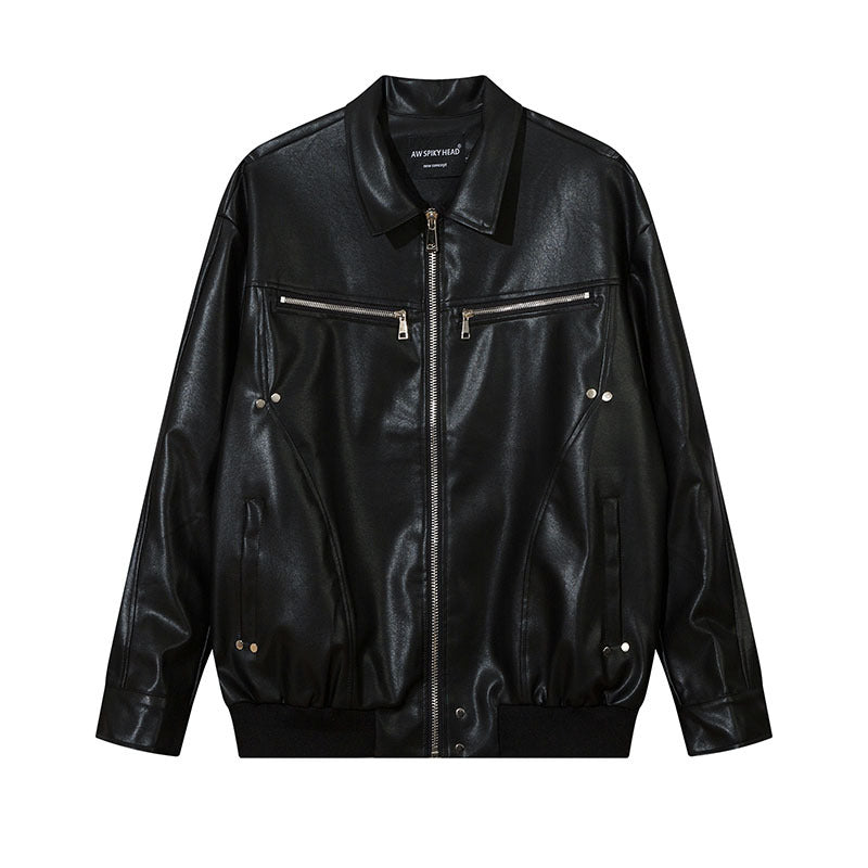 Women Jackets Vintage PU Leather Jacket