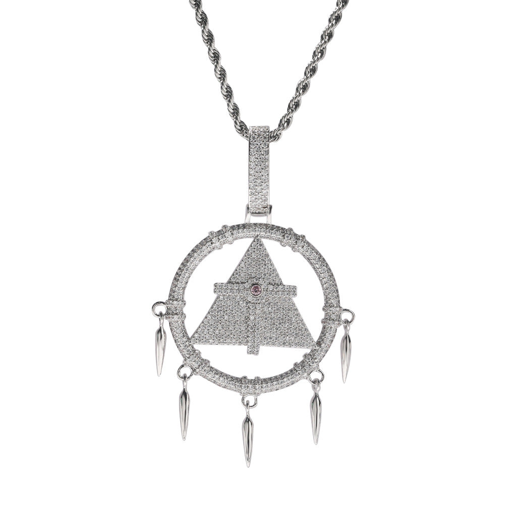 Jewelry Game King Millennium Wisdom Wheel Pendant Necklace Copper Inlaid Zircon Yu-Gi-Oh! Royalty Dog Tags Far East