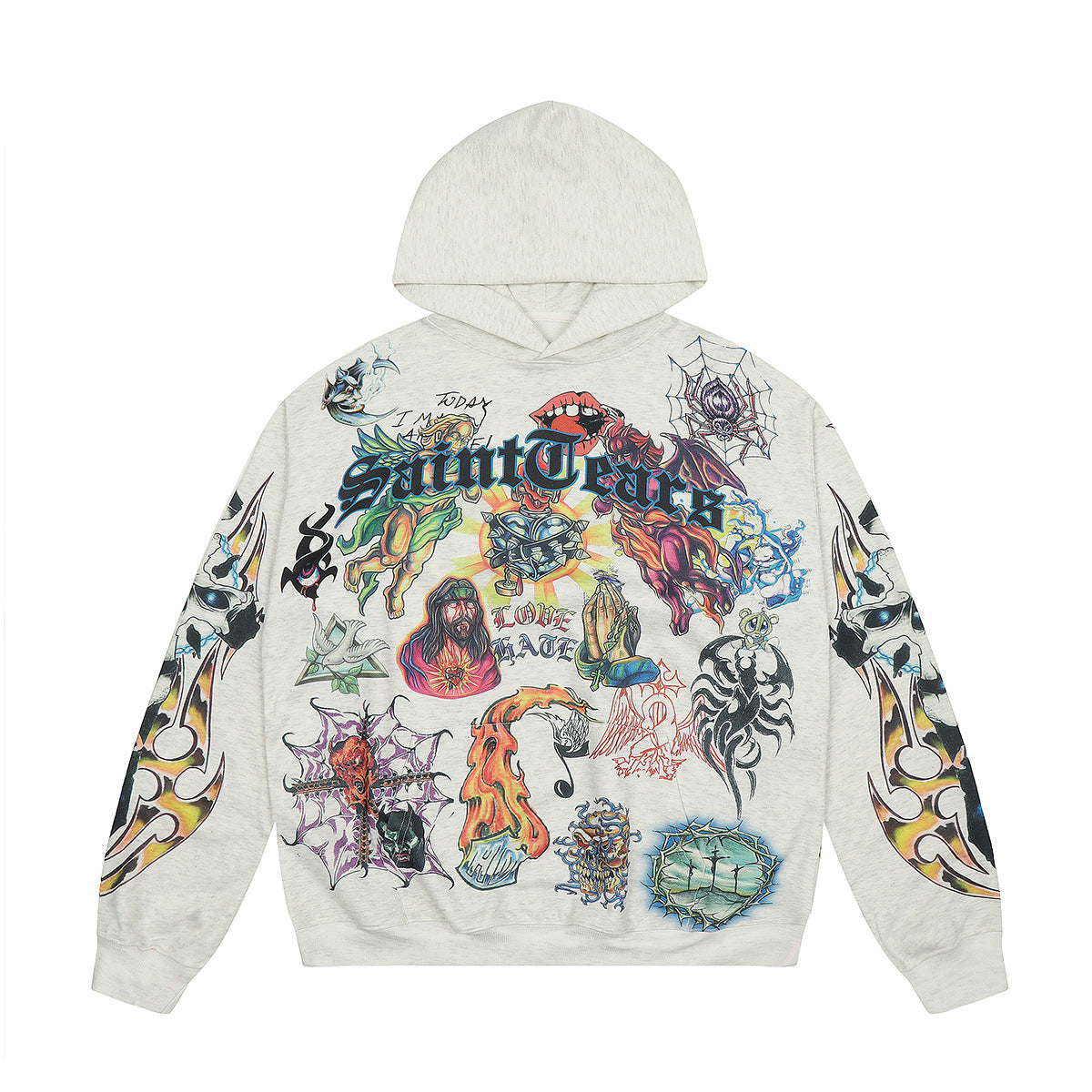 Unisex Hoodies Saint Michael Comic Pattern Loose Hoodie