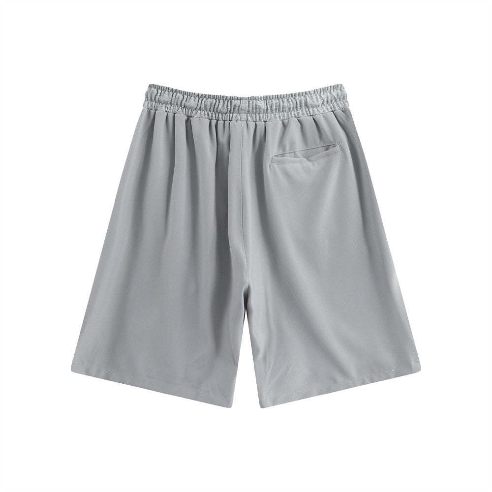 Men Shorts Zipper Stitching Casual Loose Sports