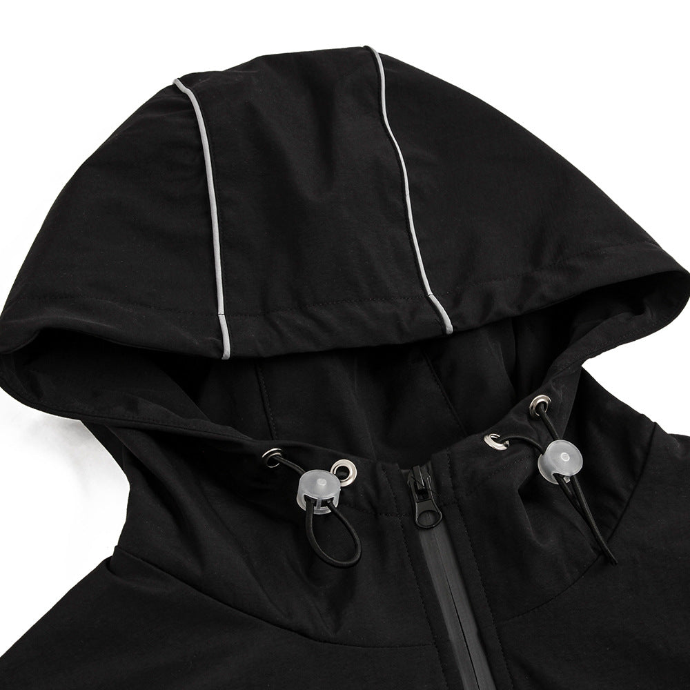 Men Jacket Coat Shell Jacket Jacket Men's Three-Dimensional Zipper Pocket Hooded