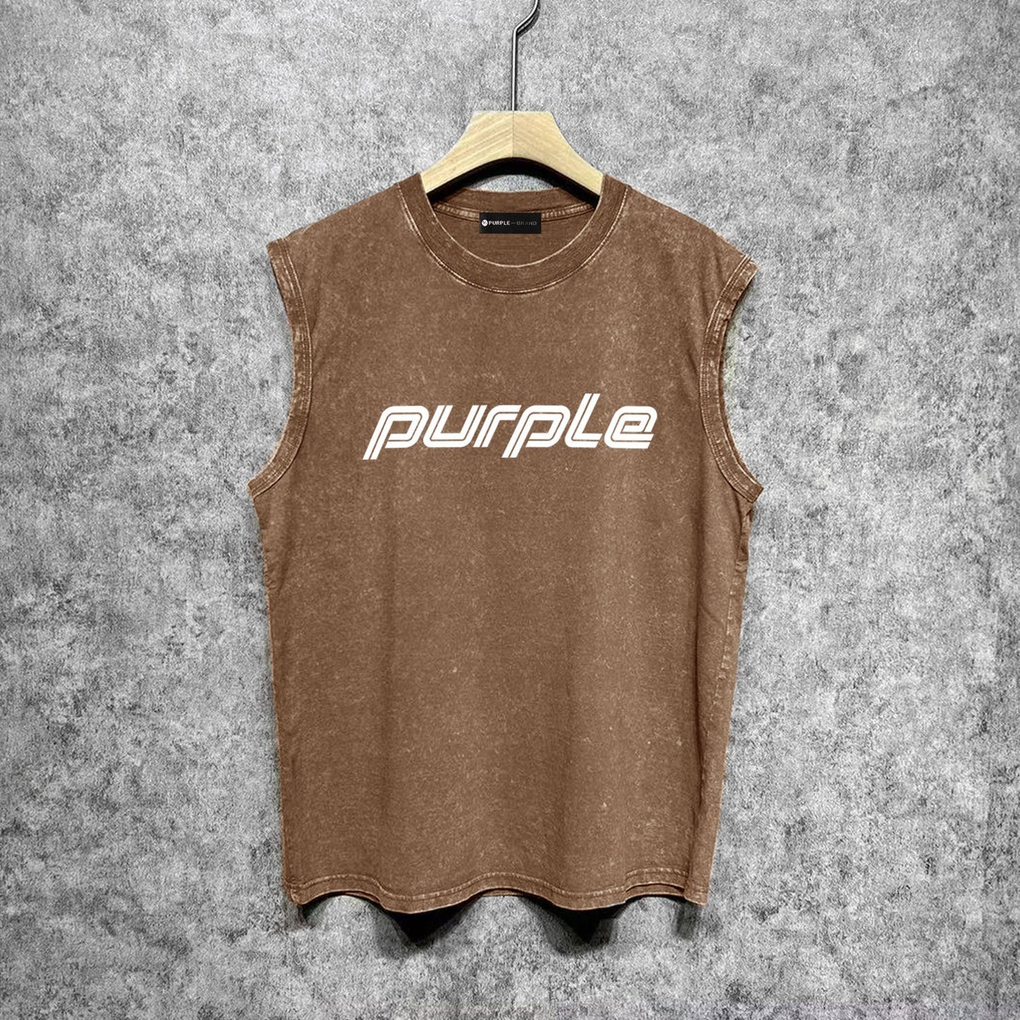 Purple Brand Distressed Tank T Shirts Distressed Sleeveless T-shirt Vest