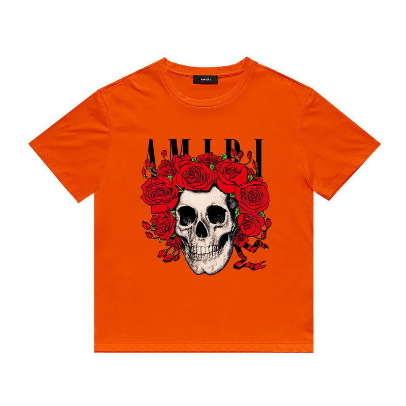 Amiri T Shirt Printed Casual Hip Hop round Neck Short Sleeve T-shirt