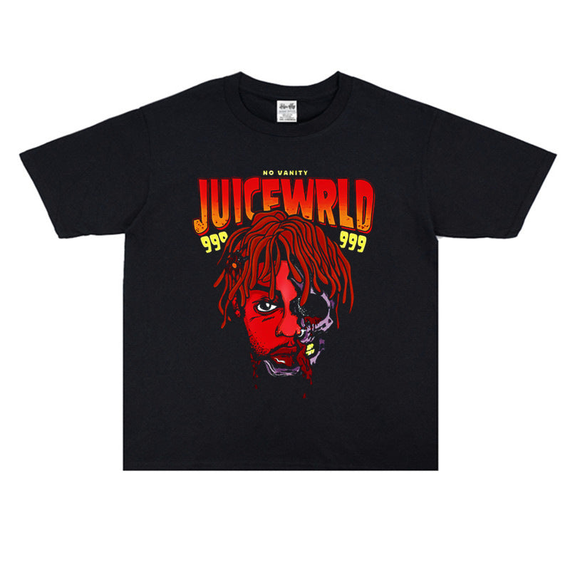 Rock Star T Shirt Juice WRLD Juice Rap Print T-shirt Short Sleeve Cotton Loose round Neck