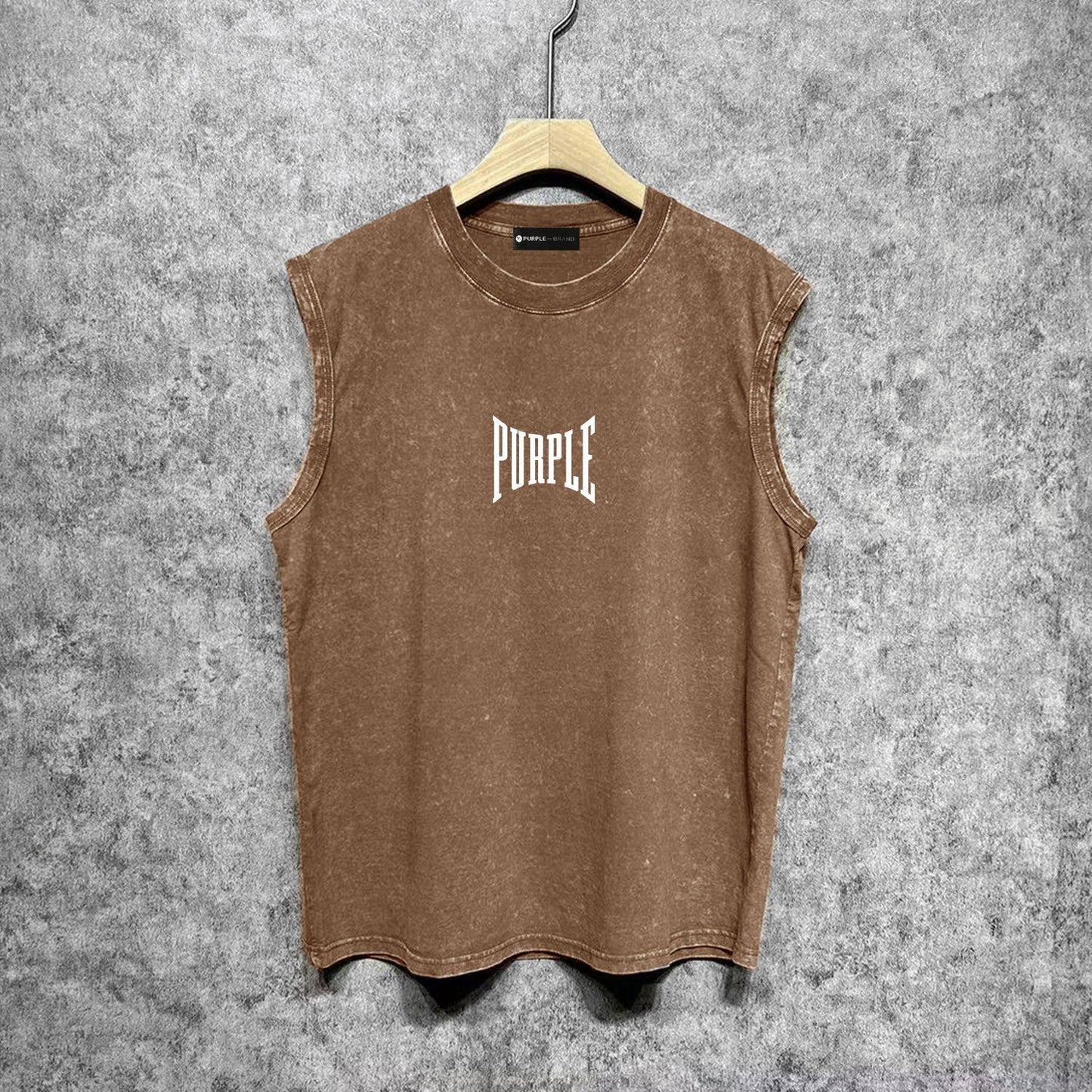 Purple Brand Distressed Tank T Shirts Distressed Sleeveless T-shirt Vest