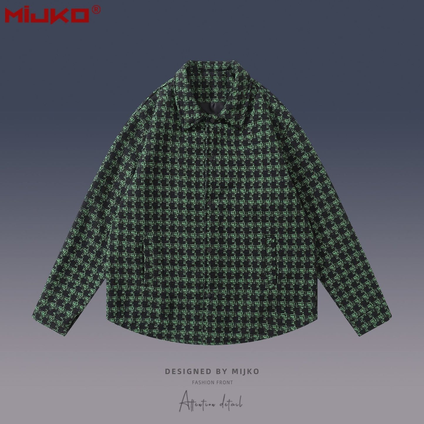 MIJKO Mens Jacket Checked Casual Shirt