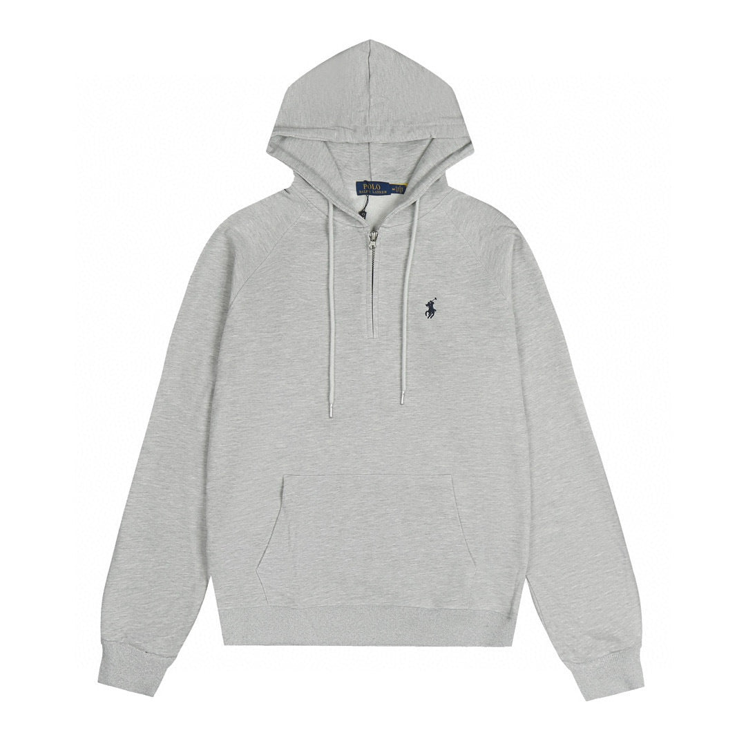 Ralph Lauren Coat Ralph Lauren Pony Embroidered Half Zip Cardigan Hooded