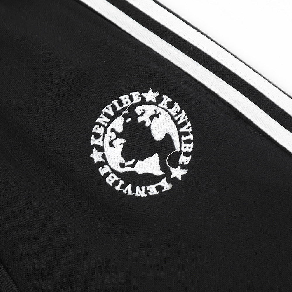 Men Shorts Summer Casual Sports Loose Striped Stitching