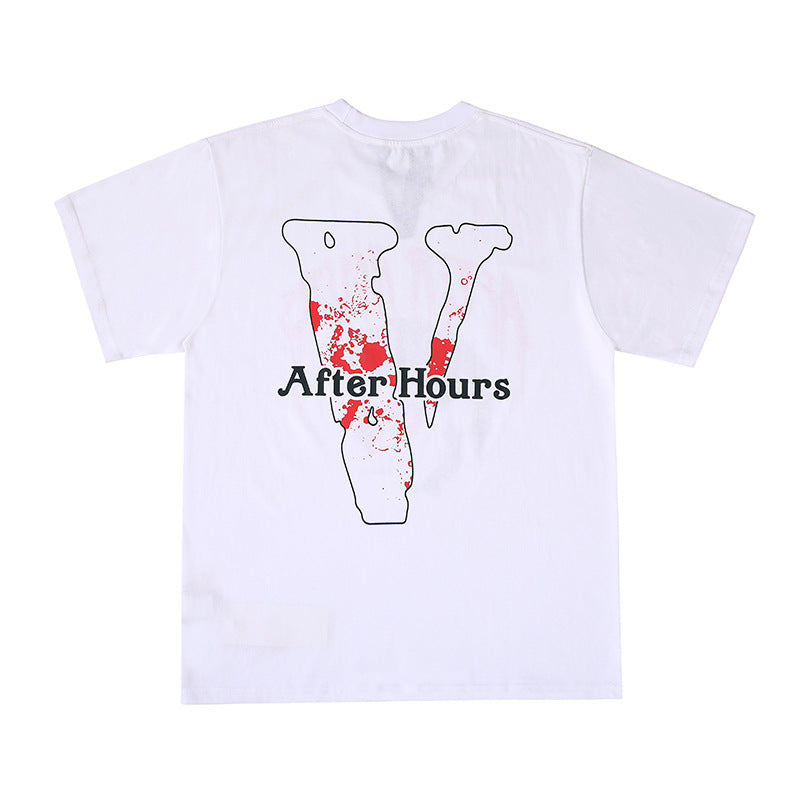 Vlone T Shirt Letter Avatar Printing Large V Short Sleeve Student Half Sleeve