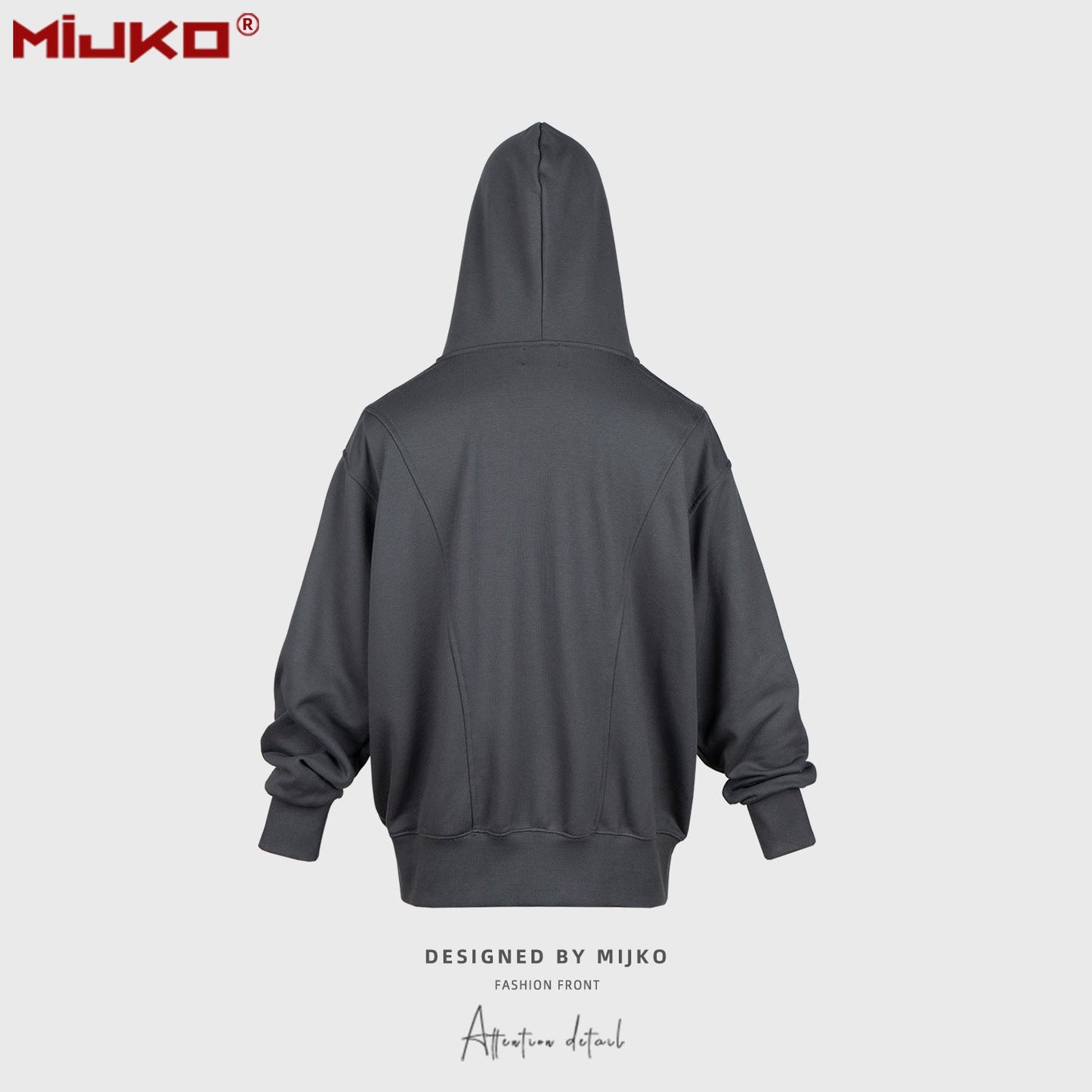 MIJKO Mens Jacket Simple Solid Color Hooded Sweater