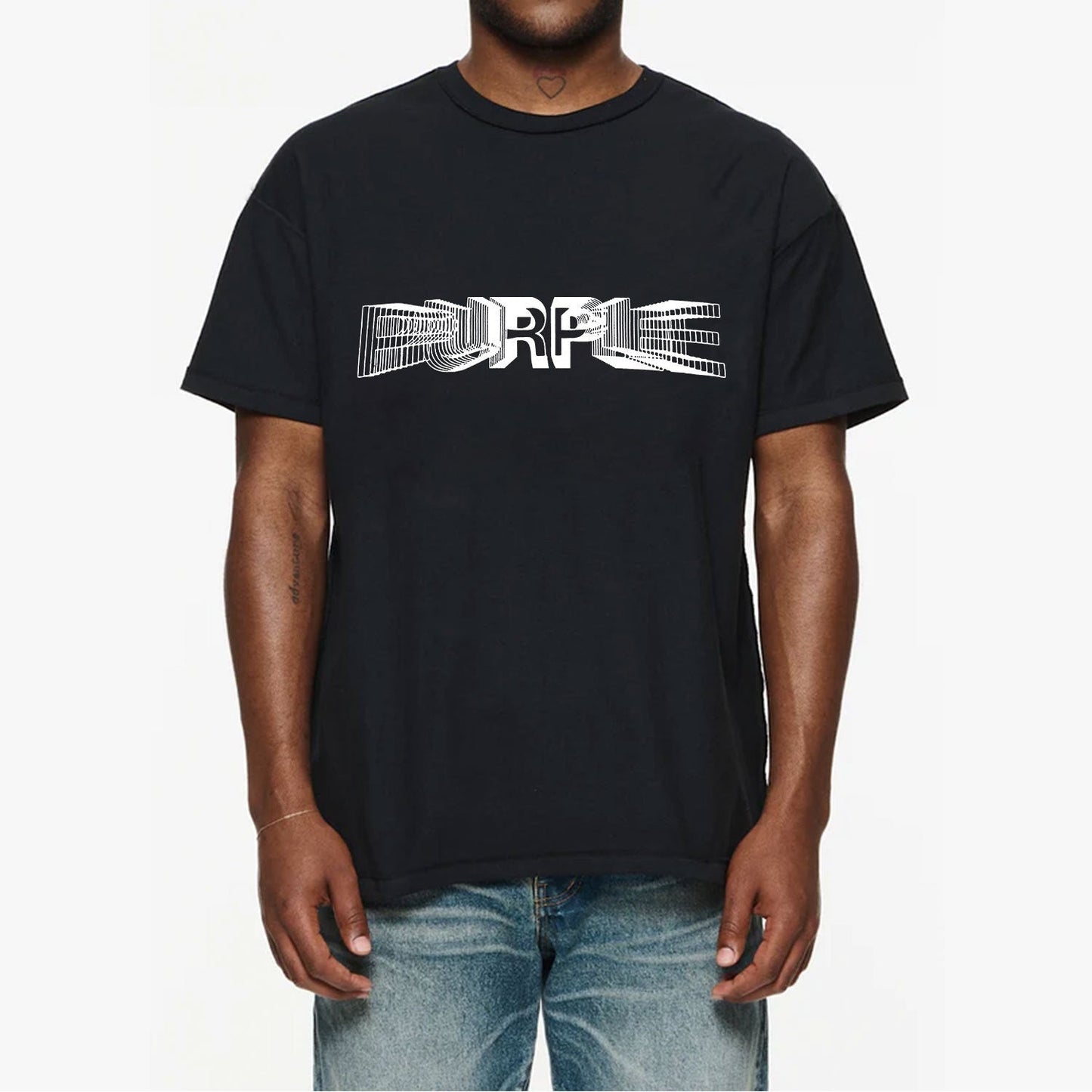 Purple Brand Distressed T Shirts Short Sleeve