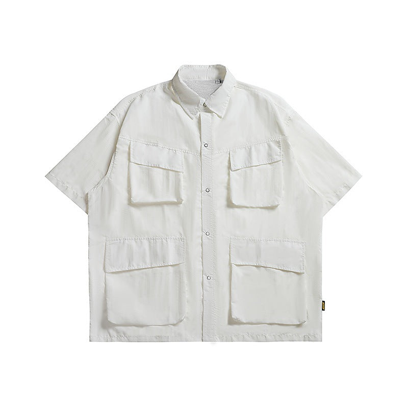 Men Shirts plus Size Loose Casual Jacket