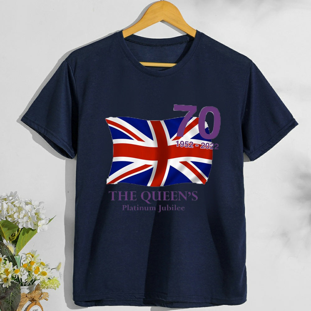 Inspired by Queen's Platinum Jubilee 2022 Elizabeth 70 Years T-shirt British T-shirt plus Size Short Sleeve Summer