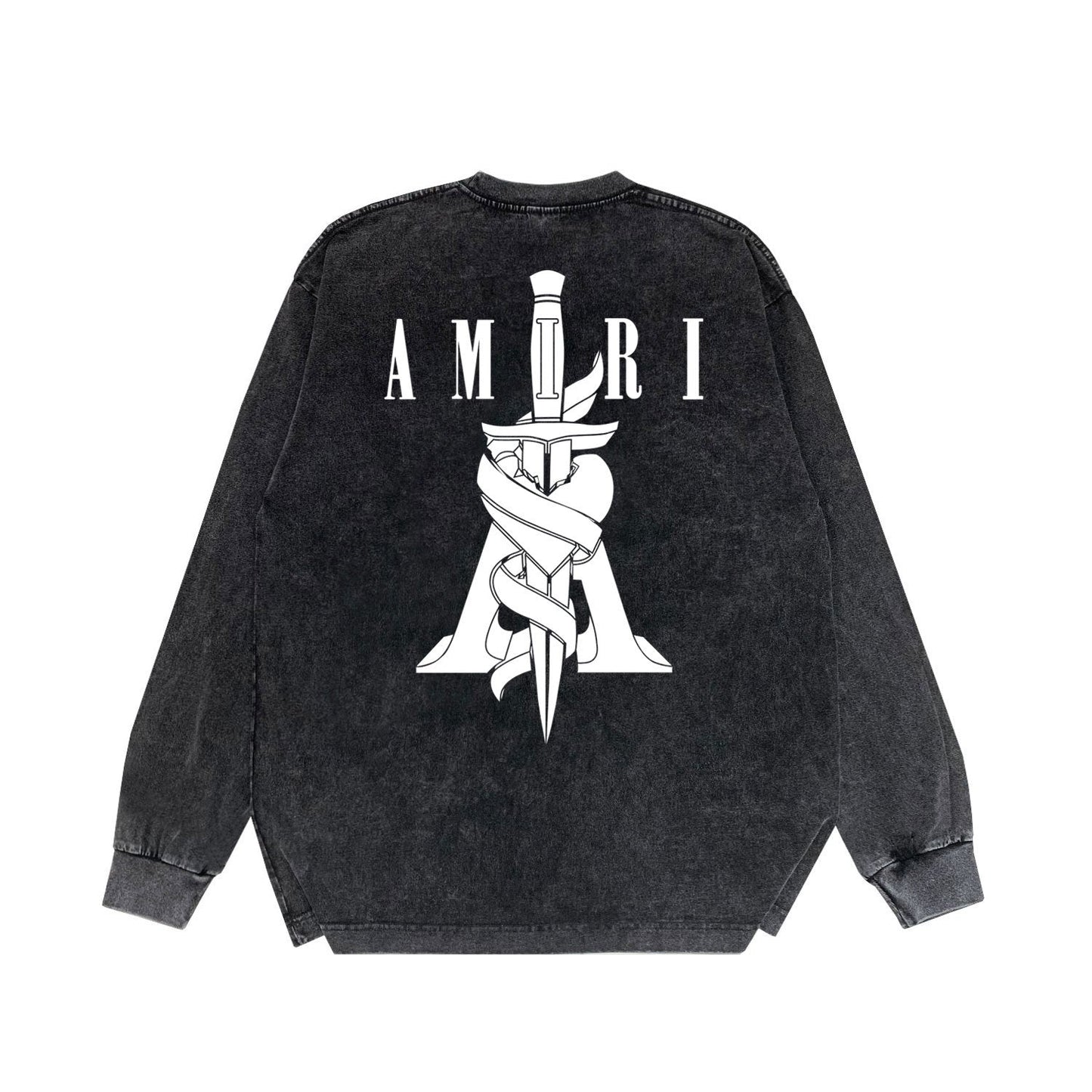 Amiri Long-Sleeve Shirt Sword Pattern Vintage Long Sleeve T-shirt