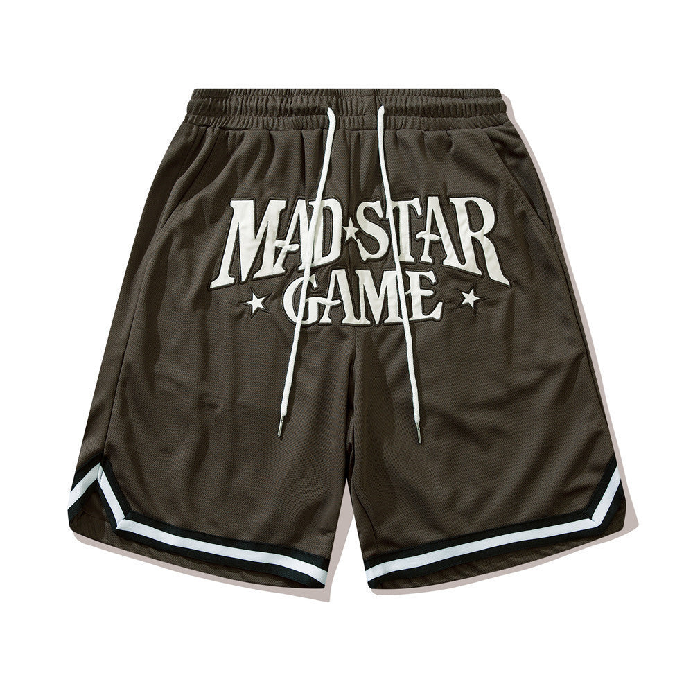 Men Shorts Embroidered Sports Style with Letters Shorts Thin
