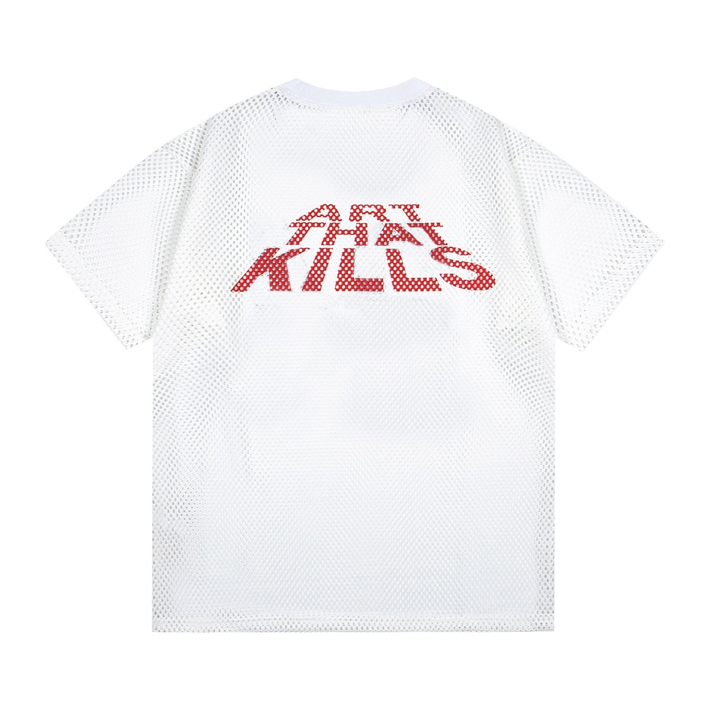 Gallery Dept T-Shirt Alphabet Print Hollow Mesh Short Sleeve T-Shirt