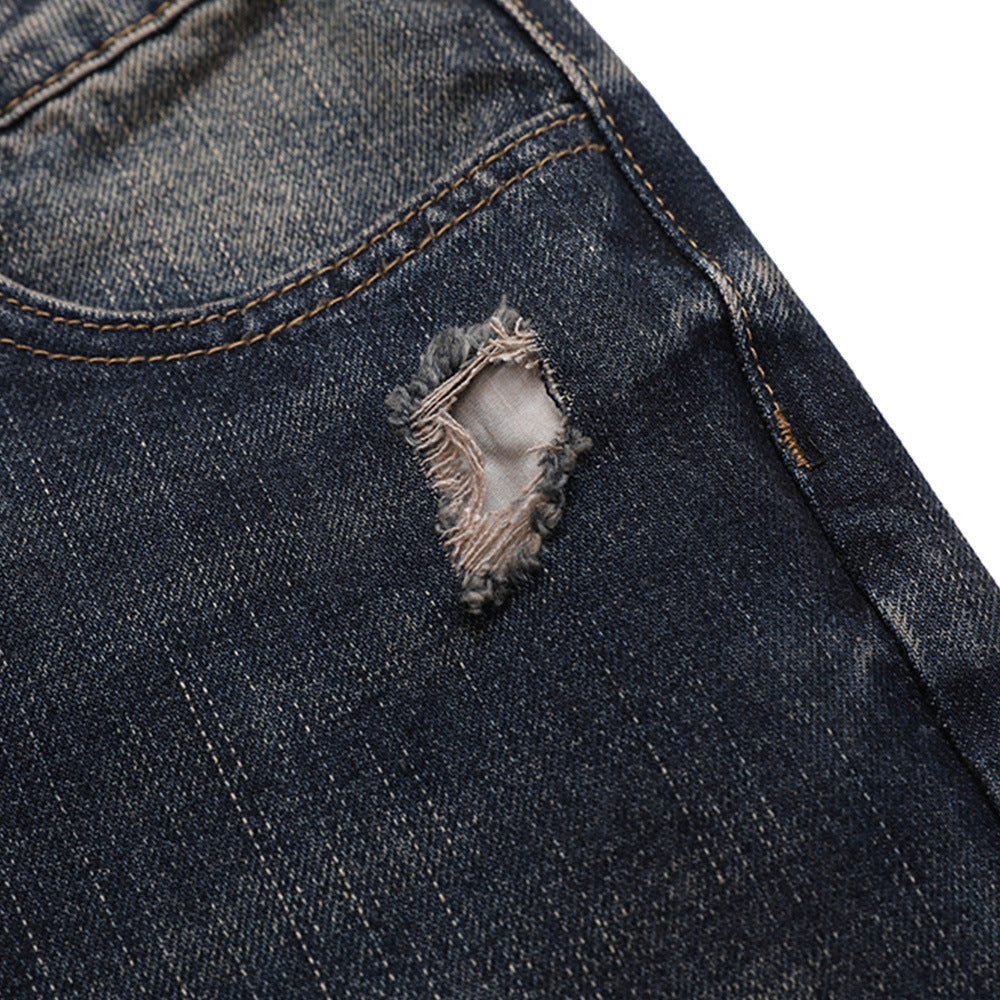 Women Pants Ripped Jeans Women Slim-Fitting Straight Pants Trousers
