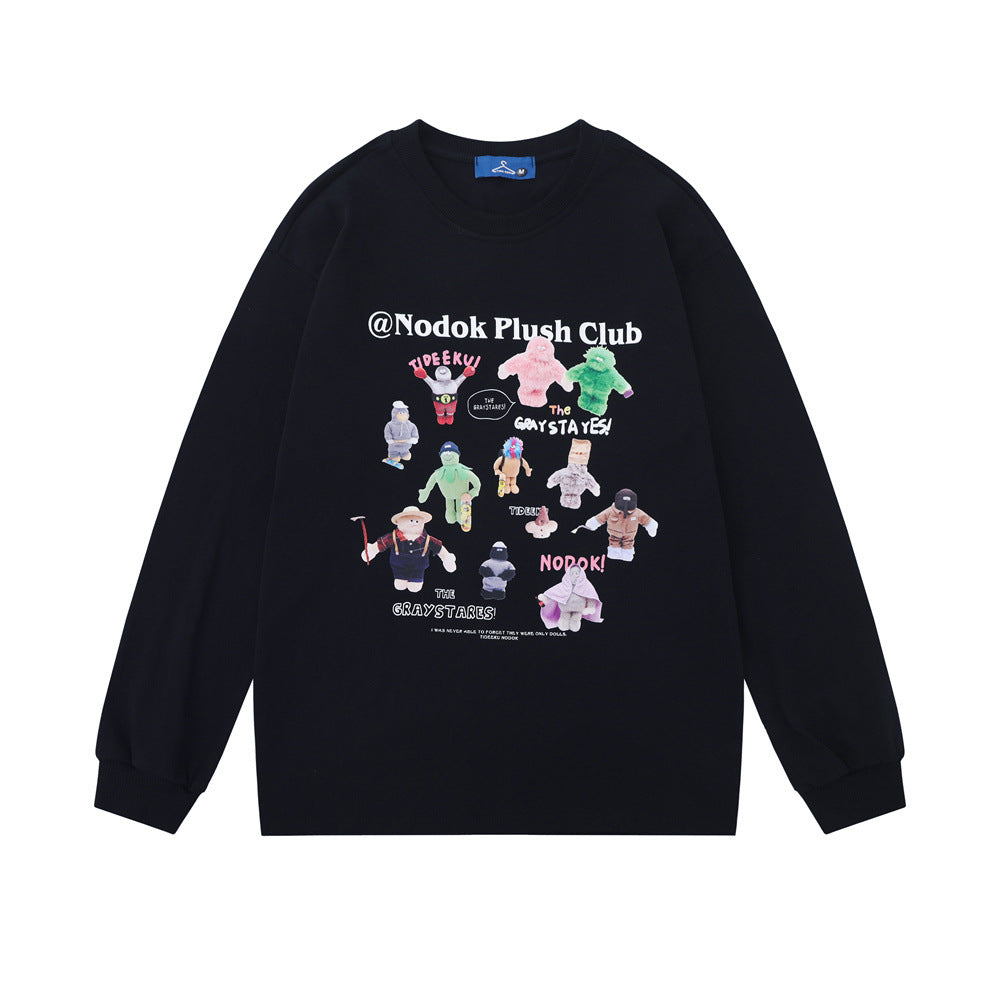 Men Long Sleeve T-Shirt Fun Cartoon Print Hip Hop Creative