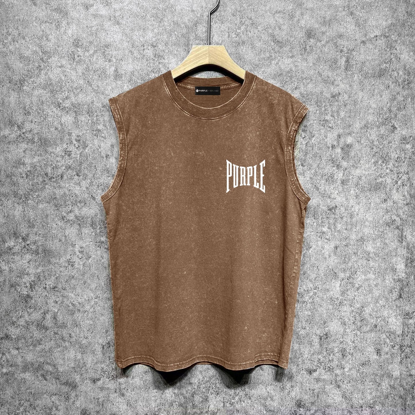 Purple Brand Distressed Tank T Shirts Distressed Sleeveless T-shirt Vest