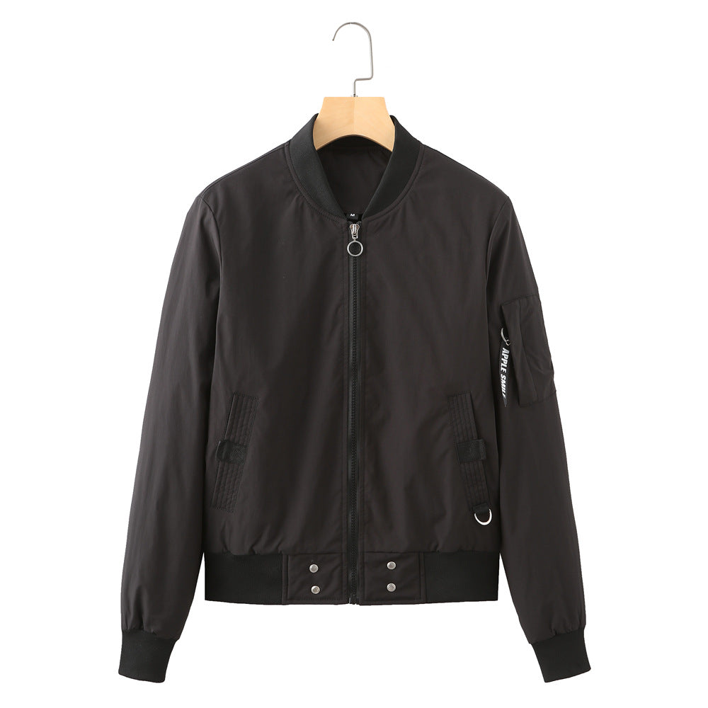 Women Trench Coat Stand Collar Urban Casual Bomber Jacket Spring and Autumn Coat