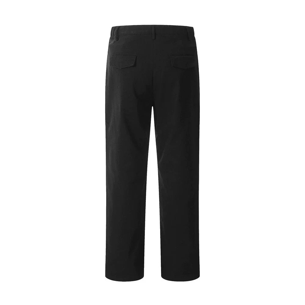 Men Sweatpants Multi-Pocket Straight Casual Working Pants Men's Loose Solid Color Mop Wide Leg Pants Trousers