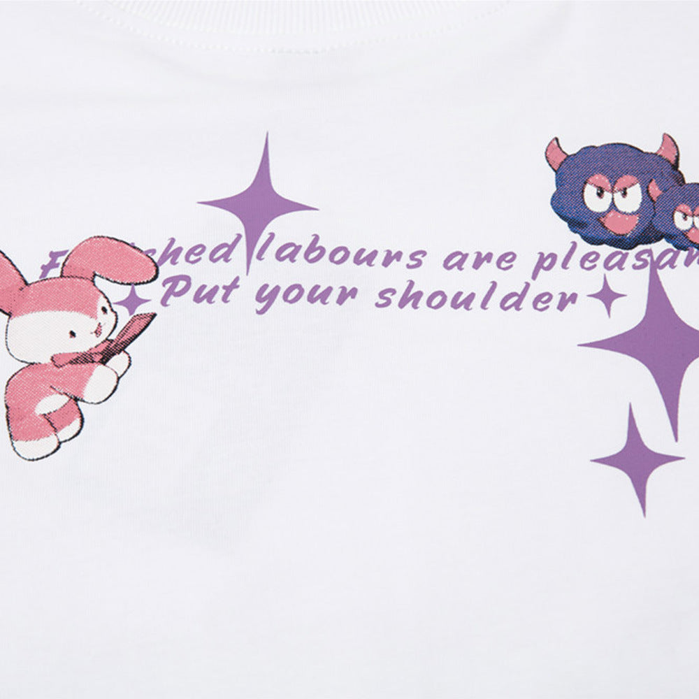 Men Long Sleeve T-shirt Cartoon Anime Print Cute Inner Wear