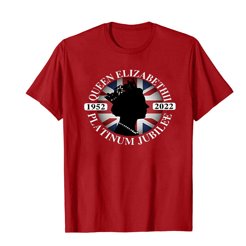 Inspired by Queen's Platinum Jubilee 2022 Elizabeth 70 Years T-shirt Queen Printed Crew Neck Top Short Sleeve T-shirt