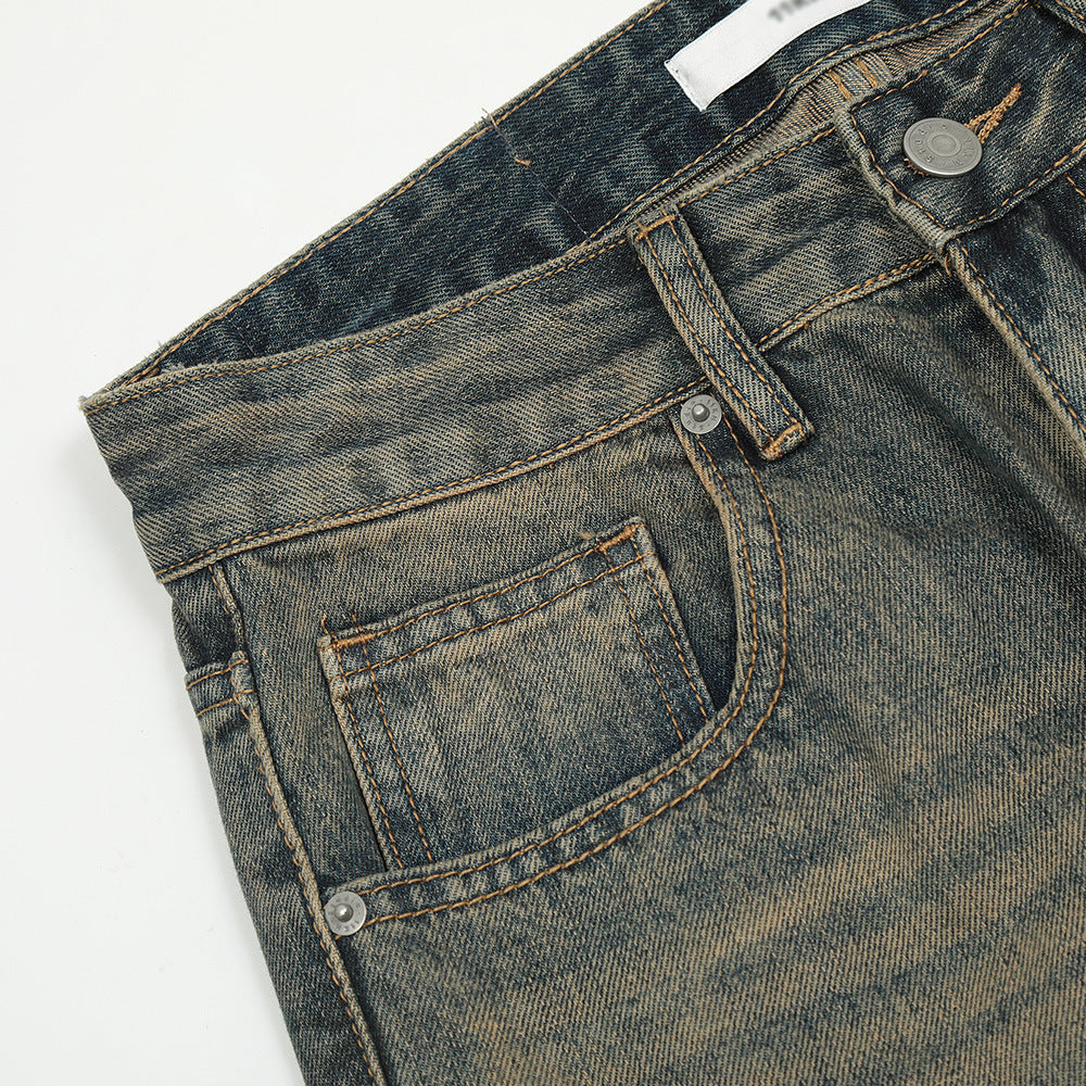 Men Jeans Fashion Ripped Worn Loose