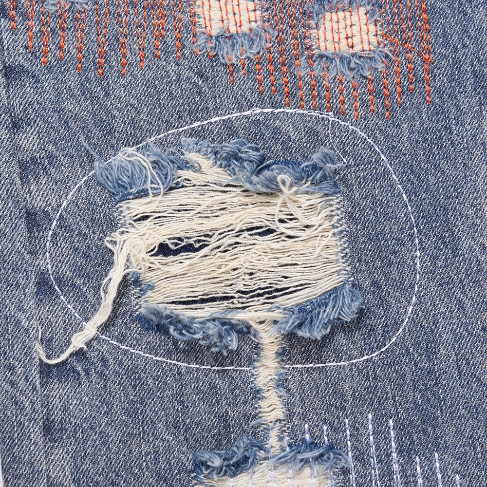 Men Jeans Punk Hole & Patch