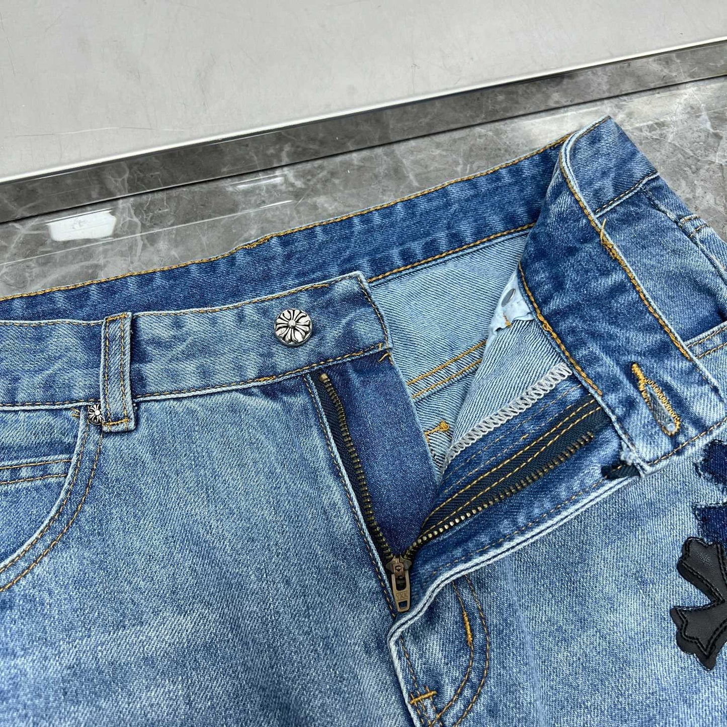 CHH Chrome Hearts Jeans Unisex Casual Loose Jeans