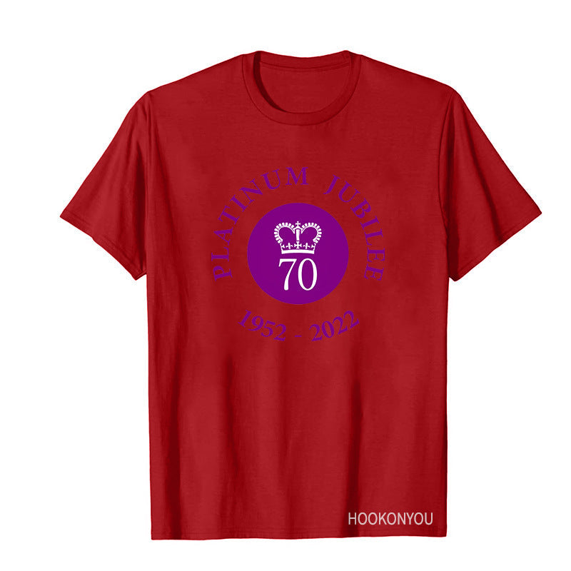 Inspired by Queen's Platinum Jubilee 2022 Elizabeth 70 Years T-Shirt Graphic Print Crew Neck