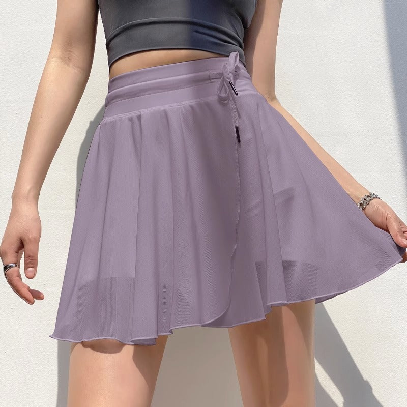 Women Yoga Sports Shorts Mesh Sports Shorts Anti-Tennis Skirt