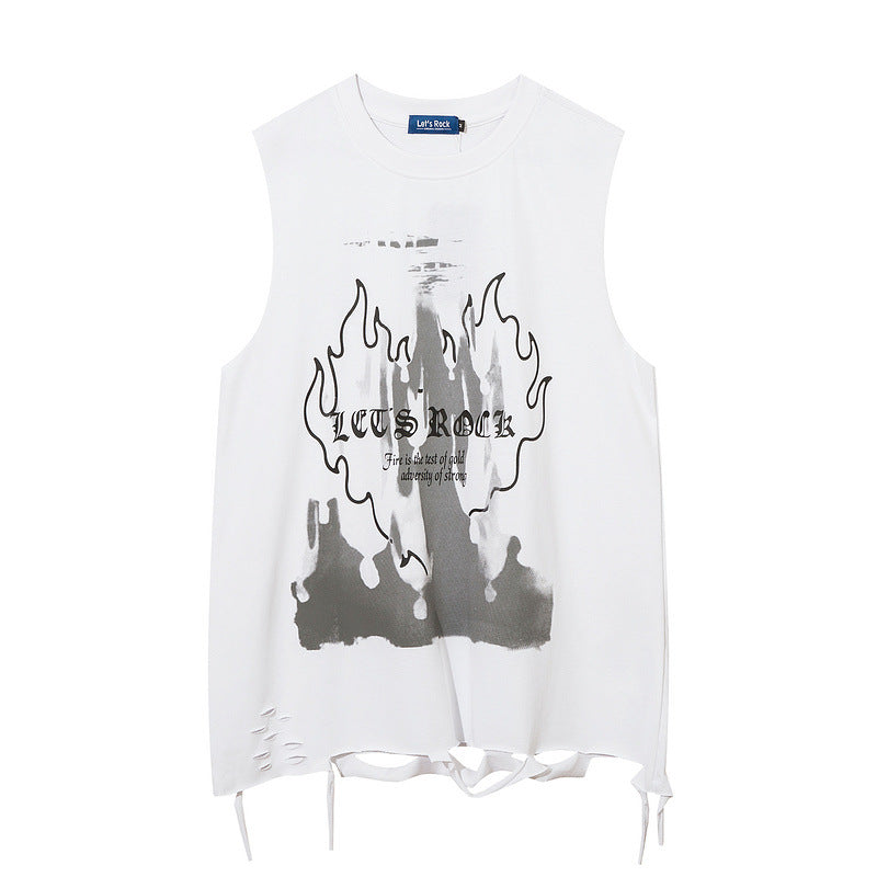 Men Vest Oversize Men's Loose Sleeveless T-shirt